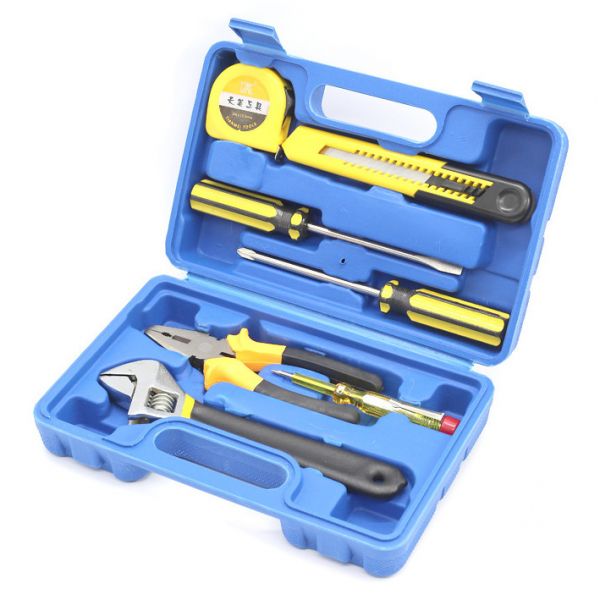 开拓者五金工具组 8合1工具套装 PE塑盒工具8件套 