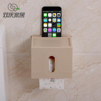 抽取式防水卫浴纸巾盒置物架 方形--米色（5118）