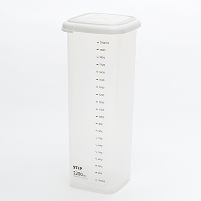 方形有刻度透明密封收纳罐 保鲜盒（2200ML）
