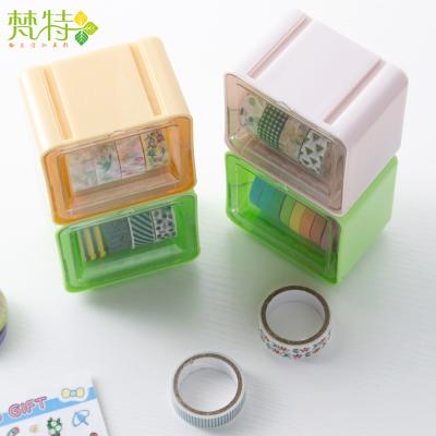 梵特桌面可叠加胶带收纳盒--米色