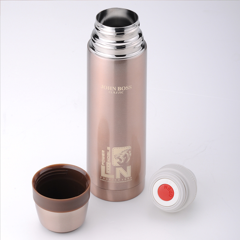 JOHN BOSS（英国）瑞特真空保温杯 304不锈钢直升杯  时尚杯 棕褐色 500ml