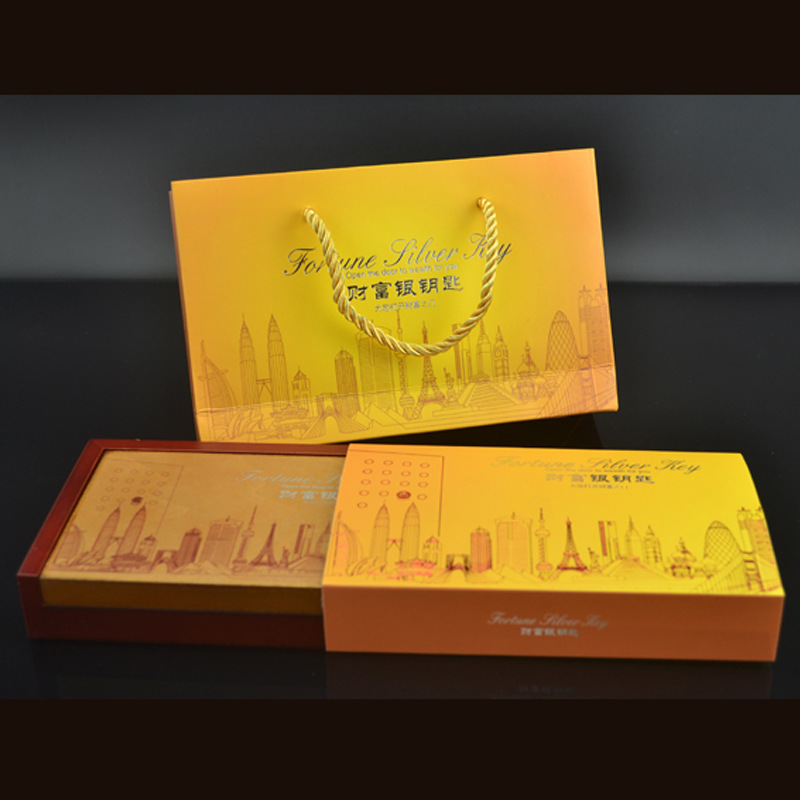 【财富钥匙】纯银桌面幸运摆件 保险公司客户赠品 银行业务纪念礼品