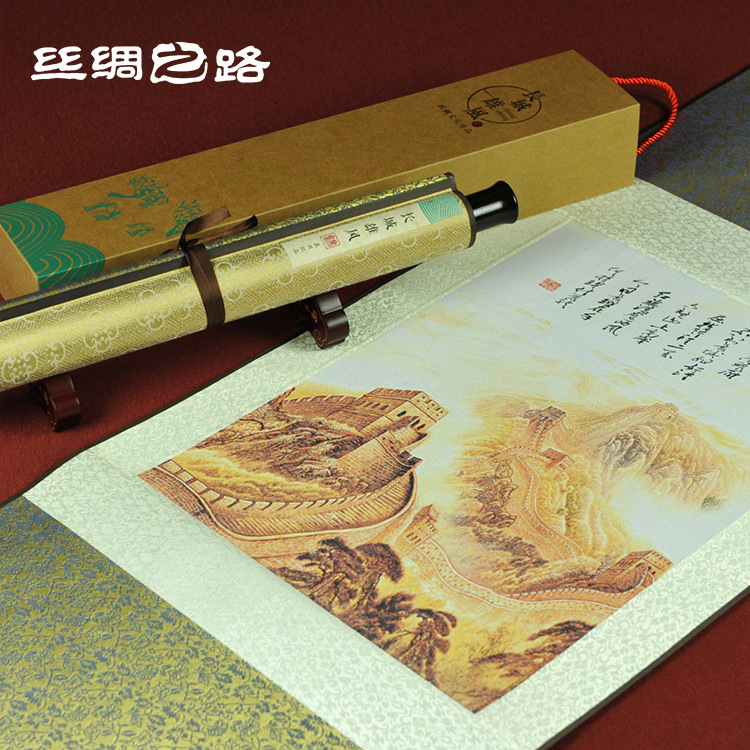 《长城雄风》珍藏版 丝绸织锦画 真丝织锦 中国文化礼品