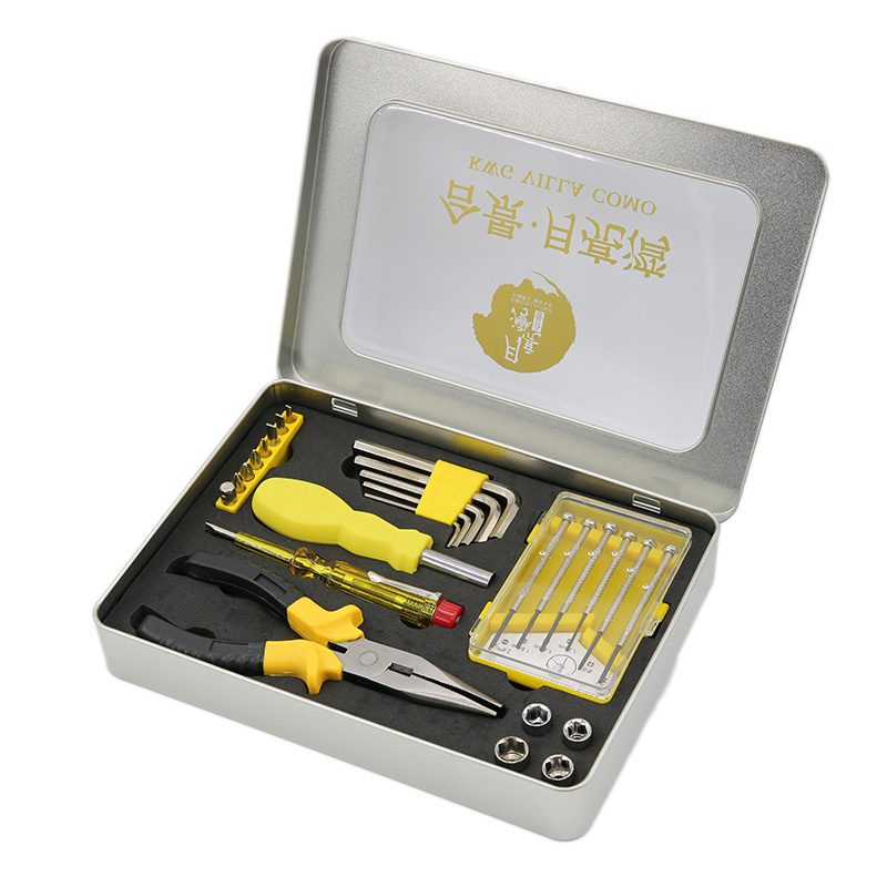 27合1泰克家用工具组合套装 五金工具礼品铁盒装 展会纪念礼品 