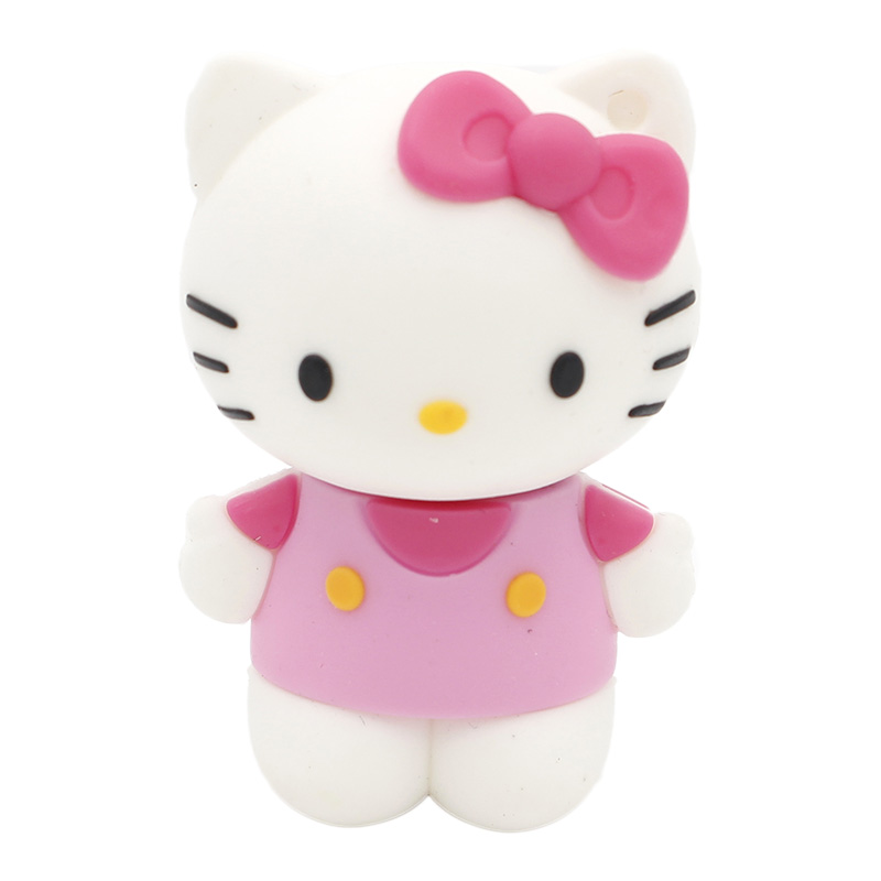 U盘定制 迷你PVC软胶U盘 Hello Kitty卡通U盘 立体粉红凯蒂猫优盘 创意的奖品
