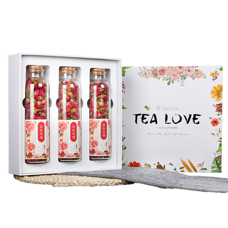 Tea Love玫瑰花茶礼盒套装 缤纷玫瑰3瓶装 企业年会员工福利礼品