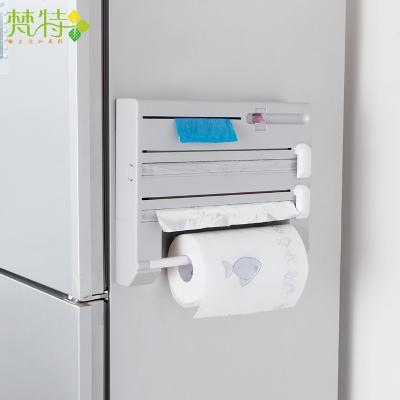 梵特六合一保鲜膜切割器 厨房置物架--白色
