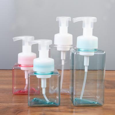 方形透明慕斯起泡瓶化妆品分装瓶--透明白（450ml）
