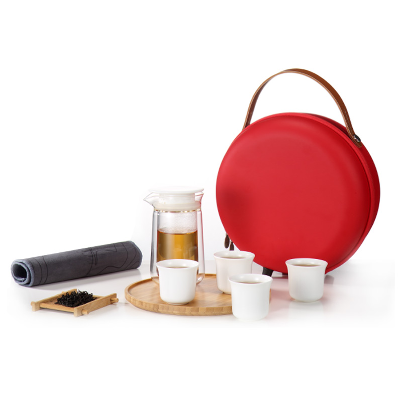 【随圆】高端车载旅行茶具 一壶四杯带茶盘旅行套装 商务礼品