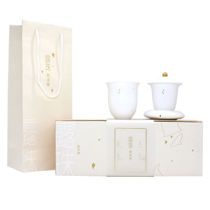 【露珠】纯手工高白瓷功夫茶具 茶杯陶瓷杯套装  商务有含义的礼物