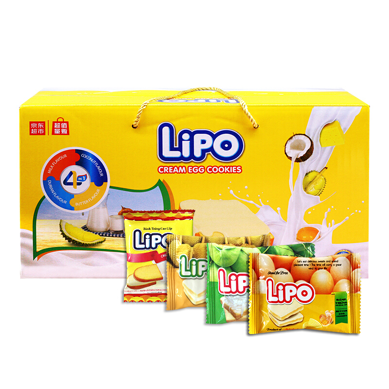 【京东伙伴计划—仅限积分兑换】越南进口 利葡（Lipo）面包干礼盒1KG