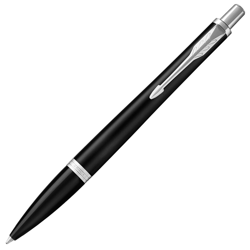 派克PARKER 新版都市磨砂黑杆白夹原子笔 商务圆珠笔