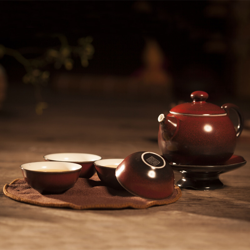 【思乡红】经典红四杯一壶休闲茶具礼盒 商务伴手礼一般送什么