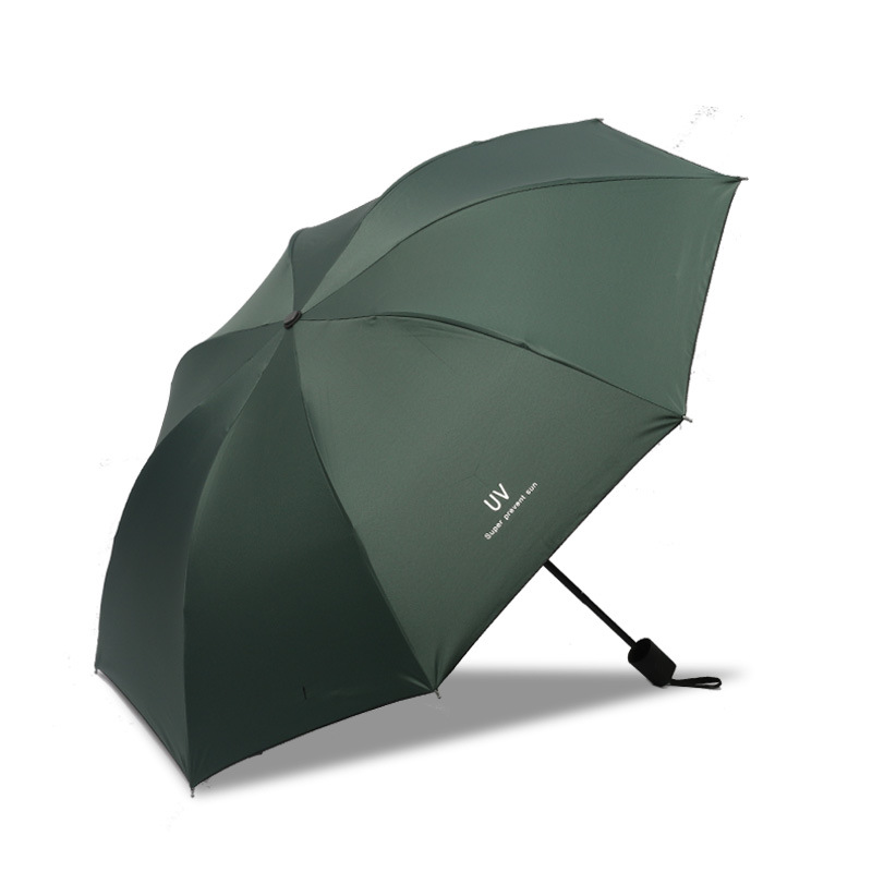 三折黑胶雨伞 简约朴素晴雨两用 小巧轻盈高效涂层 生活实用礼品