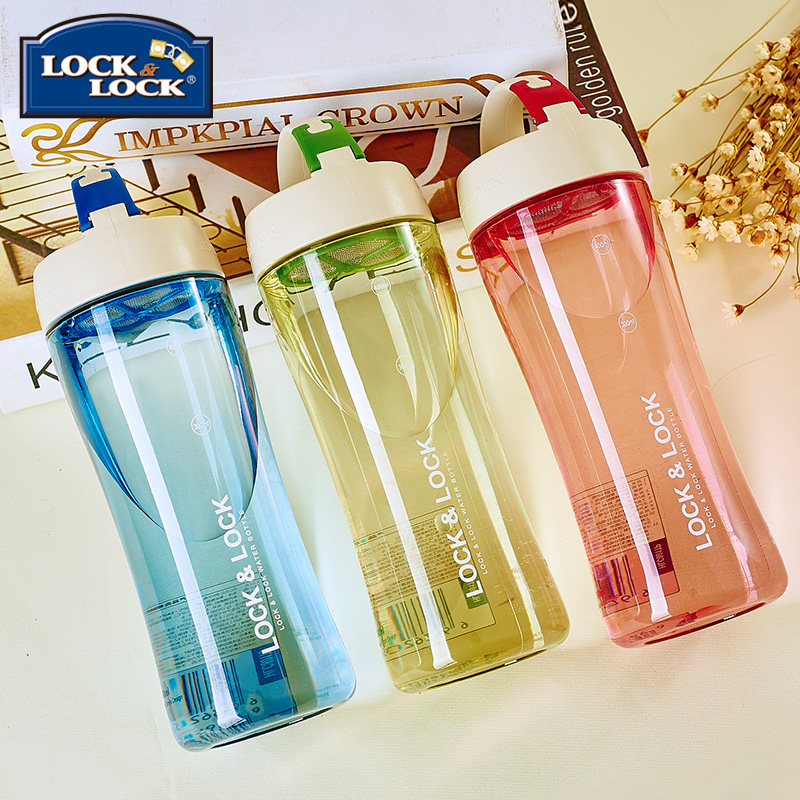 乐扣乐扣（Lock&Lock）运动型塑料水杯 户外轻便带过滤茶网水壶 随手杯500ML 户外运动小礼品