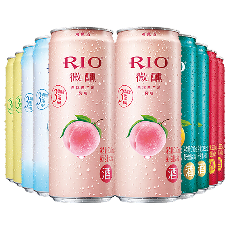 【京东伙伴计划—仅限积分兑换】锐澳（RIO）洋酒 预调鸡尾酒 微醺系列组合 330ml*10罐