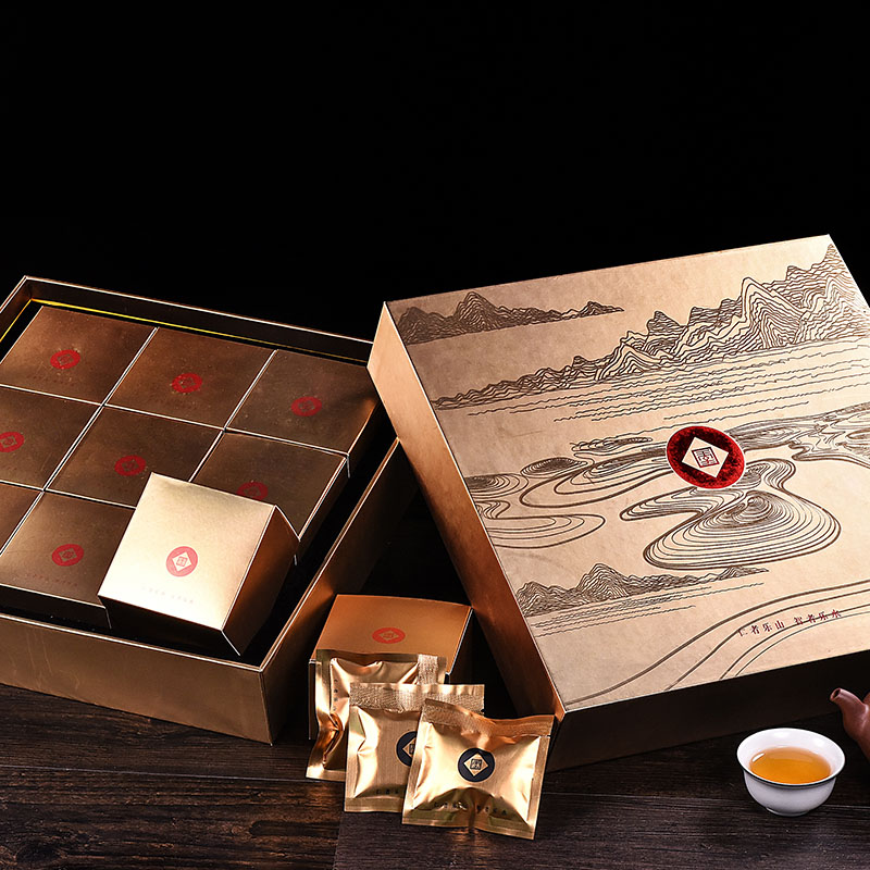 【上善若水】仁者乐山香槟金 有机黑茶350g礼盒 中秋礼品
