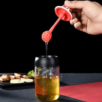  COCO可可勺盖一体调味罐 玻璃蜂蜜瓶250ml（珊瑚橙）