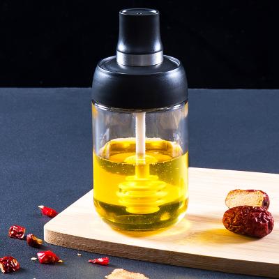  COCO可可勺盖一体调味罐 玻璃蜂蜜瓶250ml（黑色）