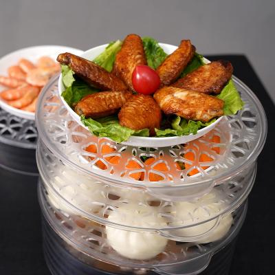  可叠加透明饭菜保温罩 防尘保鲜菜罩--矮款