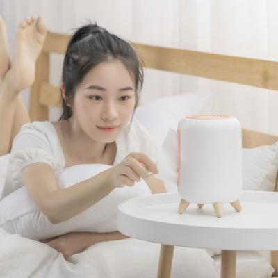 带竹炭包原木四脚架桌面纸巾盒 抽纸收纳盒--粉色（873）