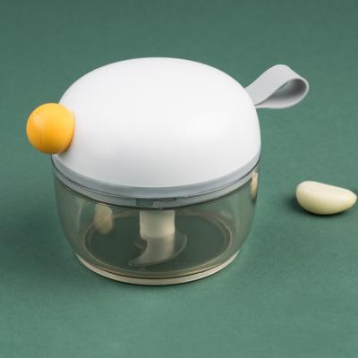 手拉式磁吸小鸟蒜泥器 碎菜绞肉器--象牙白