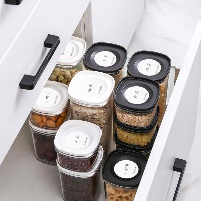 大开口透明杂粮储物罐  带标签分类保鲜盒--220ml（白盖 ）