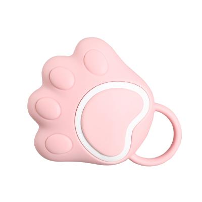 猫爪形亲肤硅胶按摩起泡沐浴刷 搓背洗澡刷--粉色