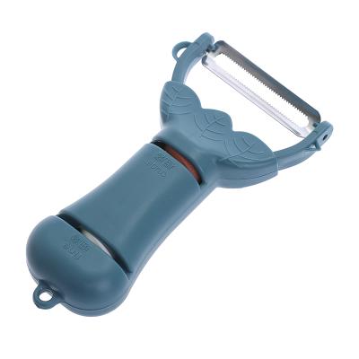 双位磨刀石不锈钢刀片瓜果削皮器--蓝色