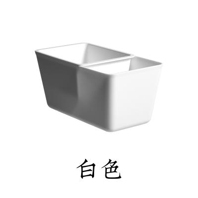 日系双层桌面零食收纳盒 水果沥水盒--白色