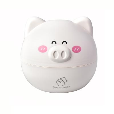北欧花脸小猪纸巾盒 抽纸盒--白色（RB553-1）