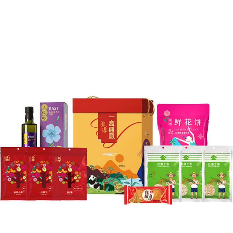 丝路·一盒盛意A 华美蛋黄月饼+有机粗粮组合套装 中秋节送礼方案