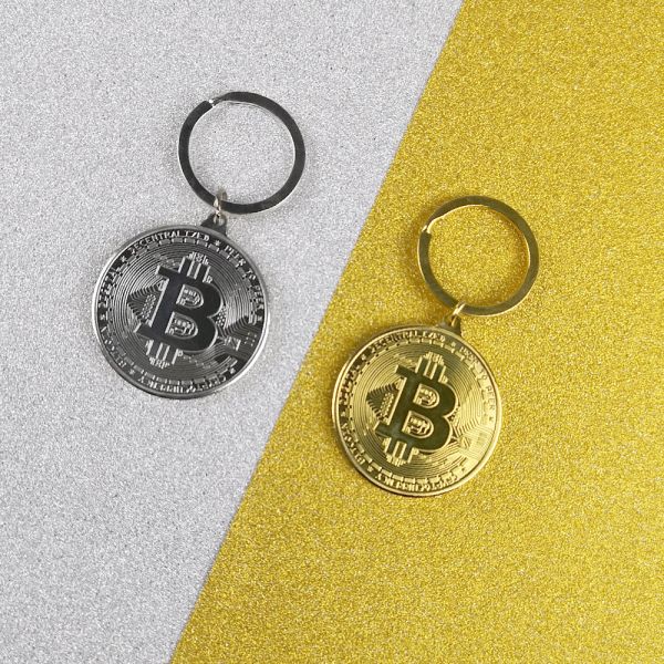 比特币造型钥匙扣 合金钥匙扣 创意挂件礼品