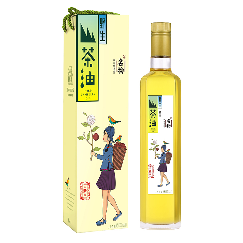 有机野生冷榨山茶油 一级山茶油500ml 员工福利礼品