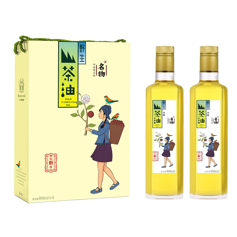 有机野生冷榨山茶油双支 一级山茶油 500*2 送礼品送什么好