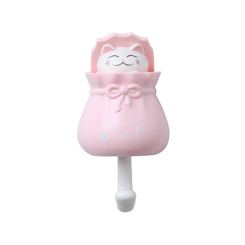 创意可爱塑料福袋猫衣服强力卫浴粘胶挂钩       小学生纪念品