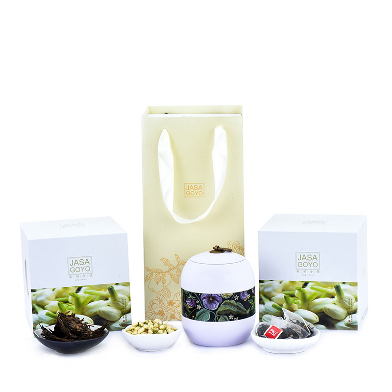 简尚|茉莉金茯 金花茯茶+茉莉花礼盒套装 商务场合适合送什么礼物