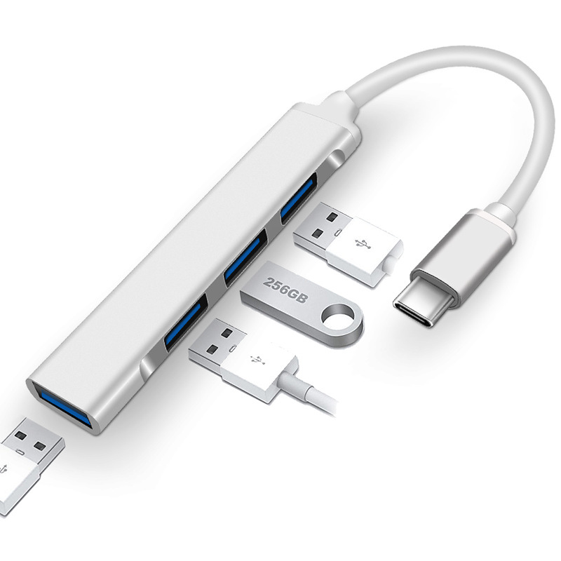 铝合金type-c集线器USB 3.0 HUB分线器一拖四typeC扩展坞 送员工礼品  商务礼品定制