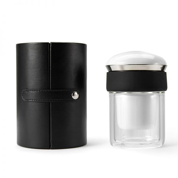 【高级PU盒】Easy Cup 现代简约旅行茶具 易杯休闲茶具 高鹏硅玻璃防烫杯 大气礼品送什么