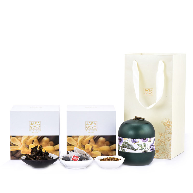 简尚|桂花金茯 金花茯茶+桂林桂花礼盒套装 公司活动奖品买什么好