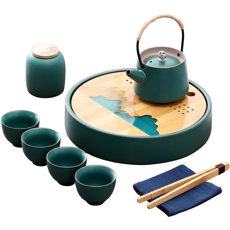 【观山阅水】复古简约功夫茶具礼盒 旅行茶具 送职员的礼品,什么比较合适