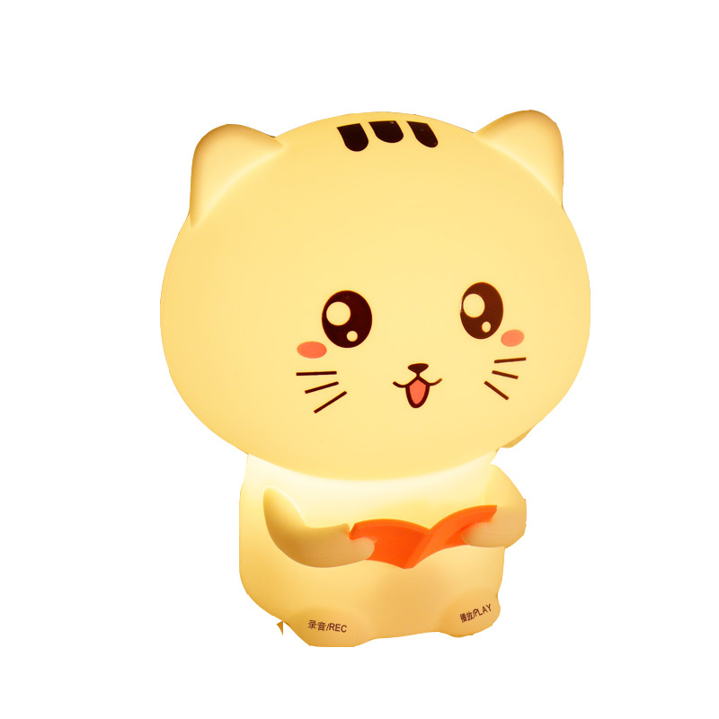 招财猫硅胶拍拍灯 萌猫猫咪留言功能小夜灯 50元送什么礼品