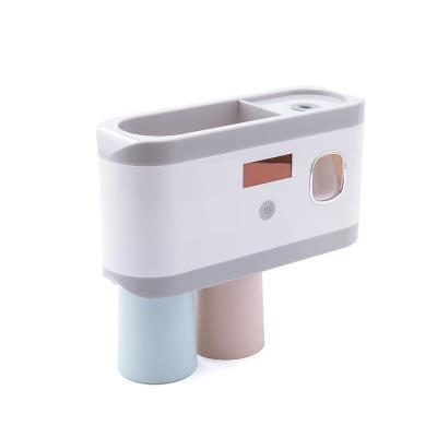 太阳能智能紫外线杀菌带挤牙膏器牙刷架 置物洗漱套装--两杯 彩色混色（895）