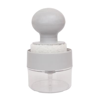自动加液洗洁精按压器 带可喷水百洁布锅刷