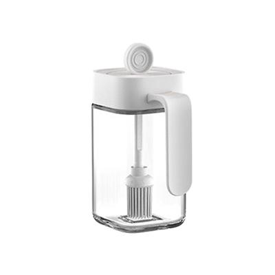 安迪方型勺盖一体调味罐 玻璃刷油瓶 250ml--卡白色