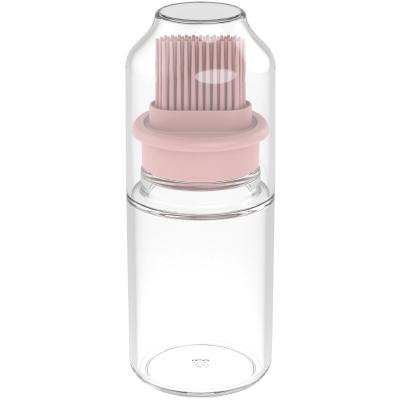 硅胶刷头耐高温可控刷油瓶 透明防尘刷油瓶 150ml--卡粉色