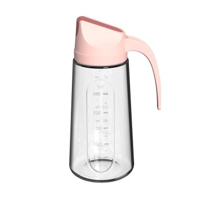 自动开合大容量玻璃油壶 酱油调料瓶 750ml--卡粉色