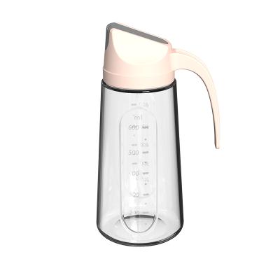自动开合大容量玻璃油壶 酱油调料瓶 750ml--杏色