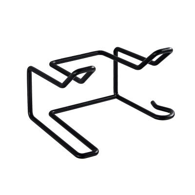  无痕贴壁挂不锈钢可挂插头吹风机架--黑色