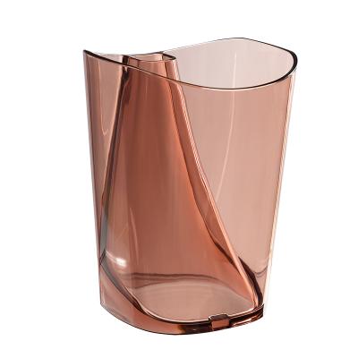 泰式透明倒置沥水漱口杯 刷牙杯--红色